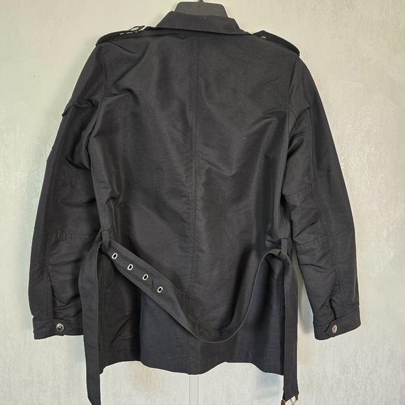 Lauren Ralph Lauren Women's M‎ Jacket Fountain Head Black Pockets Belted Zip Up - Picture 9 of 11